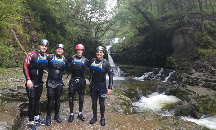 Outdoor activities in South Wales near Cardiff, Swansea, Bridgend, Brecon Beacons, Bannau Brycheiniog, Canyoning, Gorge Walking, gorge scrambling, cao